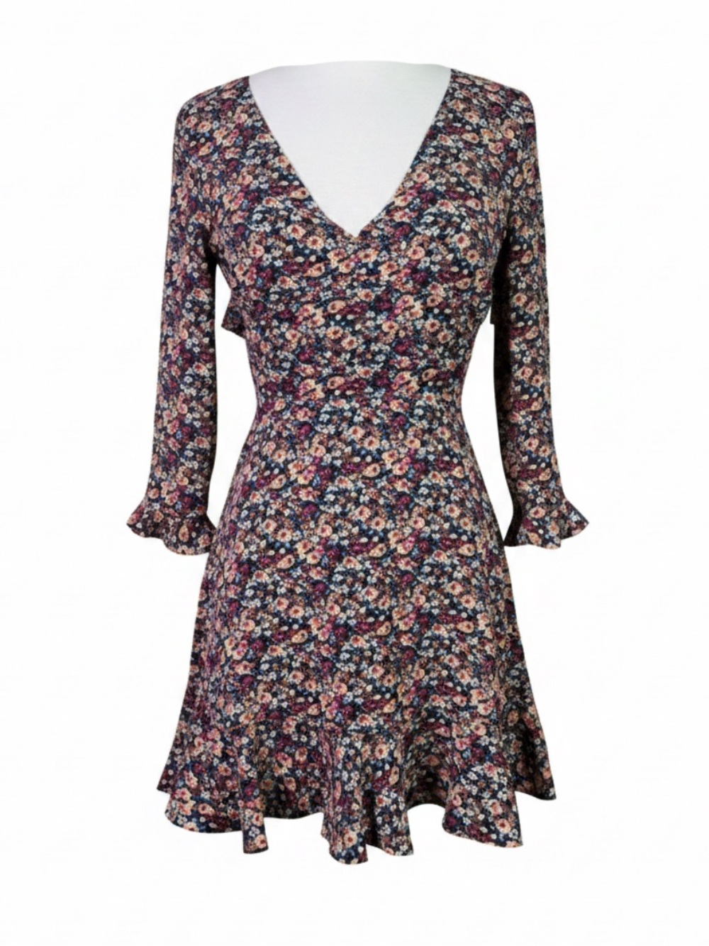 Topshop Multicolor Floral Long Sleeve Dress